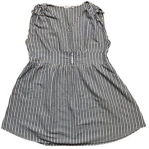 Given Kale Womens Dress Size 3X Blue White Stripes Sleeveless Knee Length V-Neck